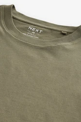 Next T-Shirt Slim Fit Rundhals Dunkelgrün/Khaki