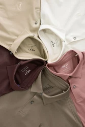 Next Poloshirt 5er-Pack Kurzarm-Poloshirts aus Jersey Lila/Beige/Braun/Bordeaux/Dunkelrot