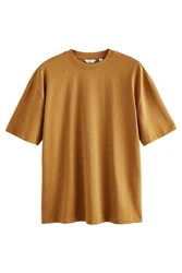 Next T-Shirt aus schwerem Stoff Braun/Beige/Gelb/Orange