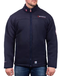 Fleecejacke Herren Outdoor Jacke baubolt Navy - Dark-grey S mit Stehkragen