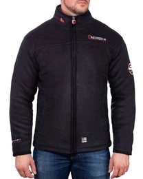 Fleecejacke Herren Outdoor Jacke baubolt Black - Dark-grey XL mit Stehkragen