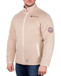Geographical Norway Fleecejacke Herren Outdoor Jacke baubolt mit Stehkragen Camel/Braun