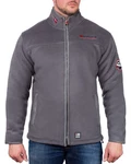 Geographical Norway Fleecejacke Herren Outdoor Jacke baubolt mit Stehkragen Dunkelgrau/Schwarz