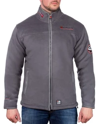 Geographical Norway Fleecejacke Herren Outdoor Jacke baubolt mit Stehkragen Dunkelgrau/Schwarz