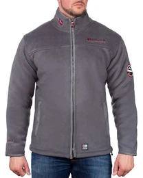 Fleecejacke Herren Outdoor Jacke baubolt Dark-grey - Black XL mit Stehkragen