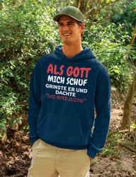 Youth Designz Kapuzenpullover Als Gott mich Schuf Dunkelblau/Mischfarben/Silber