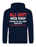 Youth Designz Kapuzenpullover Als Gott mich Schuf Dunkelblau/Mischfarben/Silber