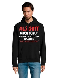 Youth Designz Kapuzenpullover Als Gott mich Schuf Schwarz/Silber/Mischfarben