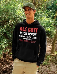 Youth Designz Kapuzenpullover Als Gott mich Schuf Schwarz/Silber/Mischfarben