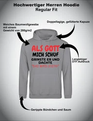 Youth Designz Kapuzenpullover Als Gott mich Schuf Dunkelgrau/Hellgrau/Grau/Silber