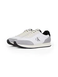 Calvin Klein Jeans Sneaker 'RETRO RUNNER ICONIC' Schwarz/Weiß/Creme/Khaki/Grau/Hellgrau