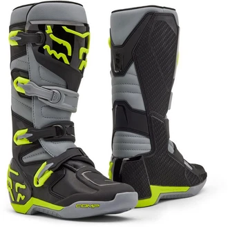Fox Comp Motocross Stiefel Grün/Gelb/Neonfarben