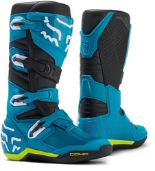 Fox Comp Motocross Stiefel Blau/Hellblau/Türkis/Grün