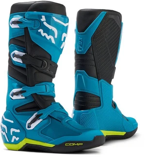 Fox Comp Motocross Stiefel Blau/Hellblau/Türkis/Grün
