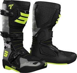 Shot Race 4 Motocross Stiefel Grün/Dunkelgrün/Gelb/Dunkelgrau