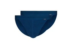 Skiny Slip Herren Tanga Cotton Retro Dunkelblau/Blau/Hellblau
