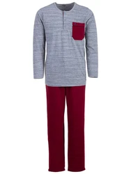 Henry Terre Schlafanzug Bordeaux/Dunkelrot/Lila/Rot