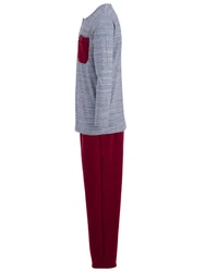 Henry Terre Schlafanzug Bordeaux/Dunkelrot/Lila/Rot