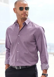 H.I.S Langarmhemd Regular-fit Lila/Rosa