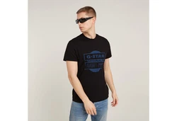 G-STAR T-Shirt Originals Underground Rundhals Schwarz/Dunkelrot/Blau/Grau