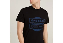 G-STAR T-Shirt Originals Underground Rundhals Schwarz/Dunkelrot/Blau/Grau