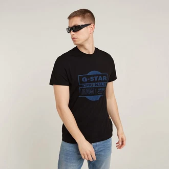 G-STAR T-Shirt Originals Underground Rundhals Schwarz/Dunkelrot/Blau/Grau