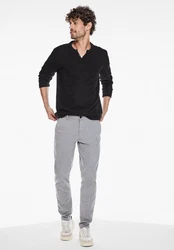 STREET ONE MEN Langarmshirt Schwarz/Dunkelgrau/Braun