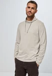 STREET ONE MEN Langarmshirt mit Tunnelzugband Kragen Khaki/Beige/Braun/Grau