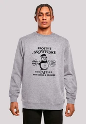 F4NT4STIC Sweatshirt Frostys Snowflake Cafe Retro Weihnachten Sign Grau