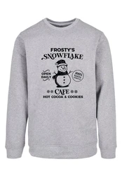 F4NT4STIC Sweatshirt Frostys Snowflake Cafe Retro Weihnachten Sign Grau