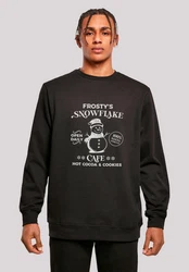 F4NT4STIC Sweatshirt Frostys Snowflake Cafe Retro Weihnachten Sign Schwarz/Grau/Braun