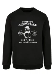 F4NT4STIC Sweatshirt Frostys Snowflake Cafe Retro Weihnachten Sign Schwarz/Grau/Braun