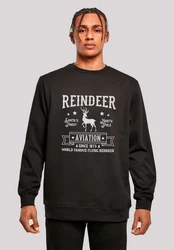 F4NT4STIC Sweatshirt Reindeer Aviation Retro Weihnachten Sign Premium Qualität, Christmas Collection Schwarz/Dunkelgrün/Rot/Braun/Grau