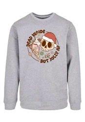 F4NT4STIC Sweatshirt Dead inside but jolly AF Weihnachten Grau/Beige/Hellgrau