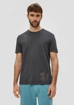 s.Oliver Kurzarmshirt T-Shirt mit Label-Print Dunkelgrau/Grau