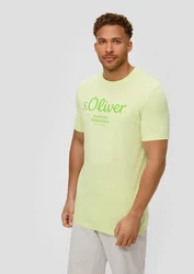 s.Oliver Kurzarmshirt T-Shirt mit Logo-Print Artwork Hellgrün/Grün/Neonfarben/Gelb/Dunkelrot