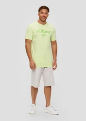 s.Oliver Kurzarmshirt T-Shirt mit Logo-Print Artwork Hellgrün/Grün/Neonfarben/Gelb/Dunkelrot