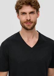 s.Oliver Kurzarmshirt Basic-T-Shirt im 2er-Pack Schwarz