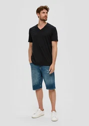 s.Oliver Kurzarmshirt Basic-T-Shirt im 2er-Pack Schwarz