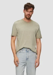 QS Kurzarmshirt T-Shirt Cold Pigment Dye Khaki/Dunkelgrün/Hellgrün/Grün