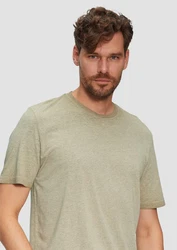 QS Kurzarmshirt T-Shirt Cold Pigment Dye Khaki/Dunkelgrün/Hellgrün/Grün
