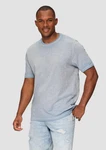 QS Kurzarmshirt T-Shirt Cold Pigment Dye hellblau/hellgrau