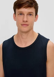 s.Oliver Kurzarmshirt Tanktop im 2er-Pack Dunkelblau/Hellblau/Blau