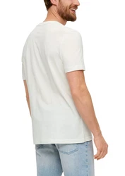 s.Oliver Kurzarmshirt T-Shirt mit Sinalco-Print Artwork Weiß/Mischfarben/Creme/Grau/Khaki