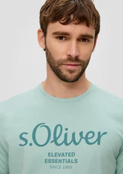 s.Oliver Kurzarmshirt T-Shirt Label-Print Artwork 