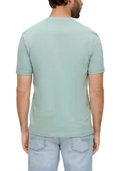 s.Oliver Kurzarmshirt T-Shirt Label-Print Artwork 
