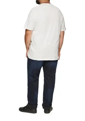 s.Oliver Kurzarmshirt T-Shirt mit Artwork Weiß/Braun/Grau