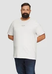 s.Oliver Kurzarmshirt T-Shirt mit Artwork Weiß/Braun/Grau