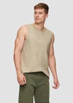 QS Shirttop aus Baumwolle mit Logo-Detail Khaki/Dunkelgrün