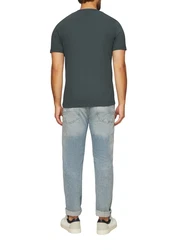 s.Oliver Kurzarmshirt T-Shirt mit Logostickerei 